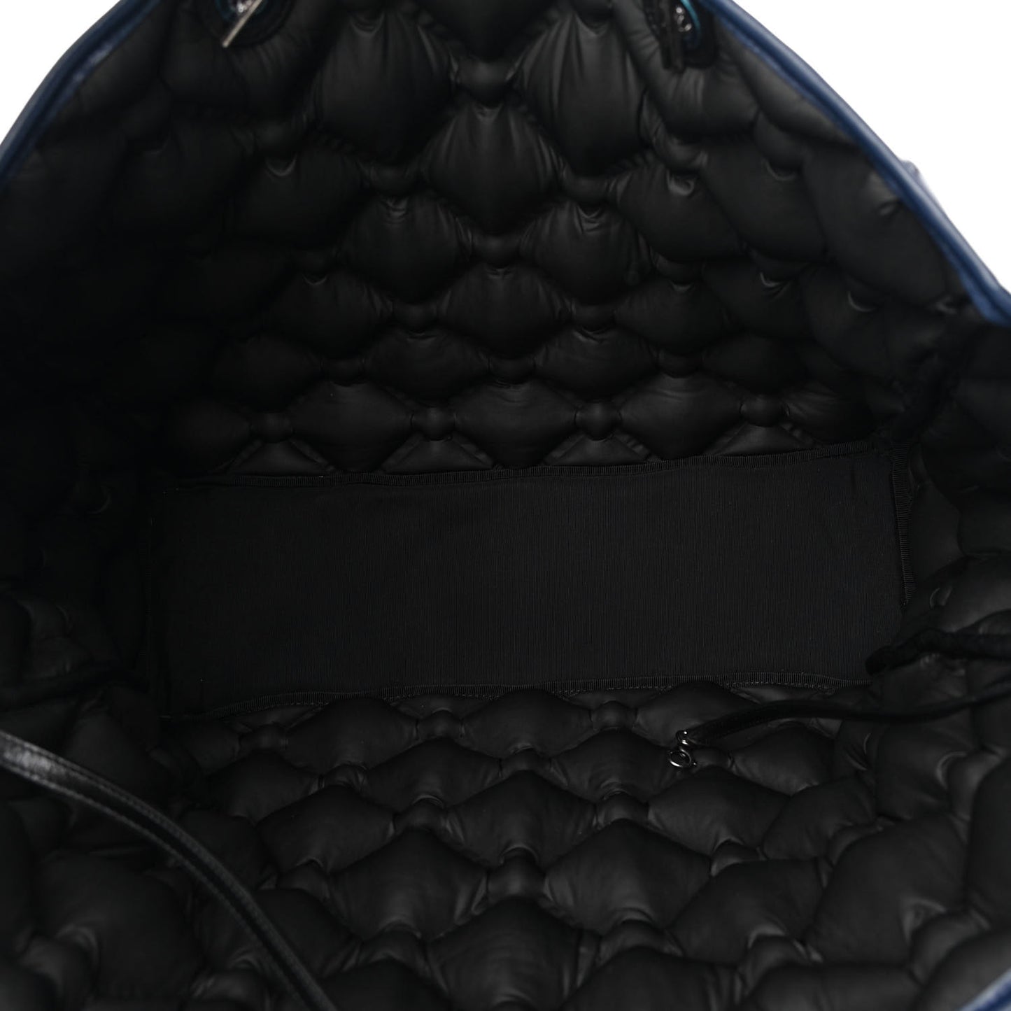 Calfskin Quilted Large Chesterfield Tote Navy