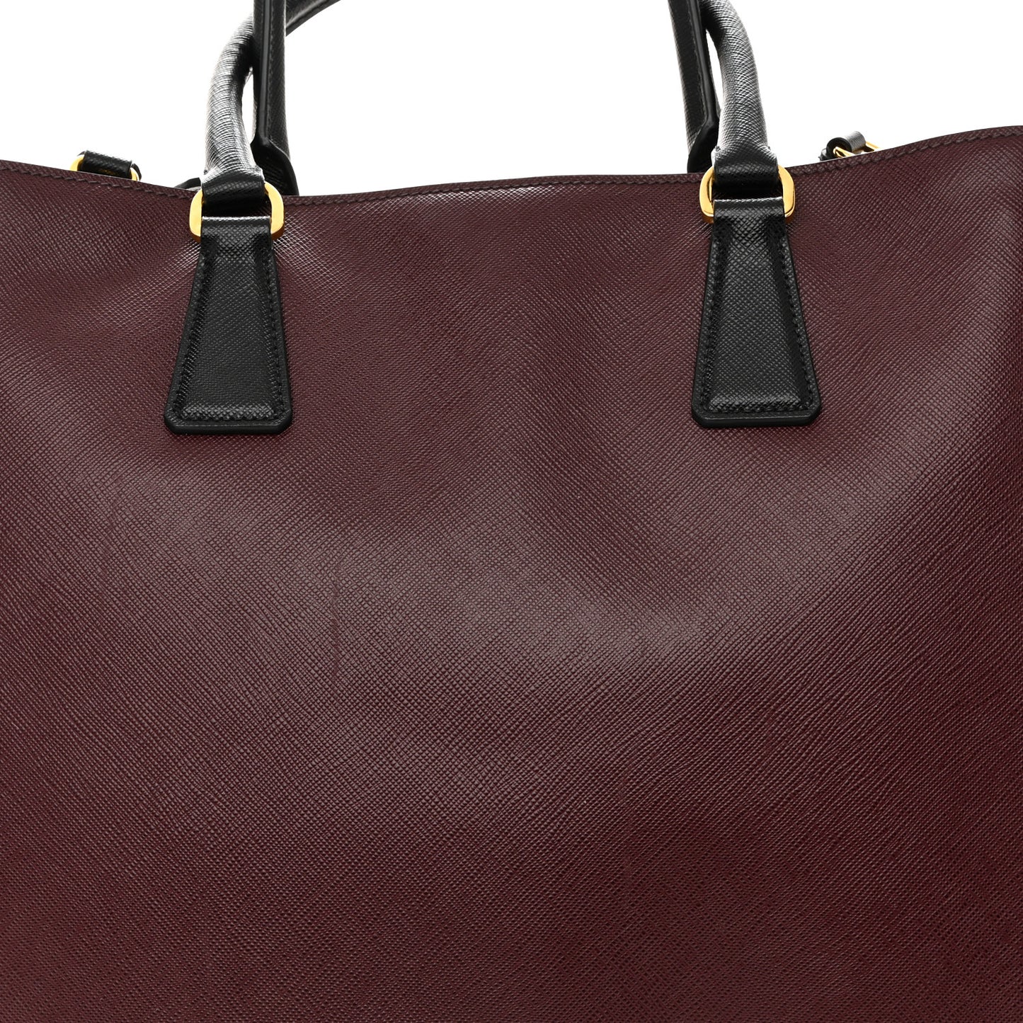 Saffiano Lux Bi-Color Medium Tote Red Black