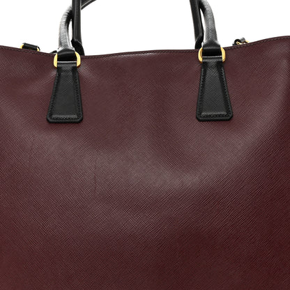Prada Saffiano Lux Bi-Color Medium Tote Red Black 14 of 14