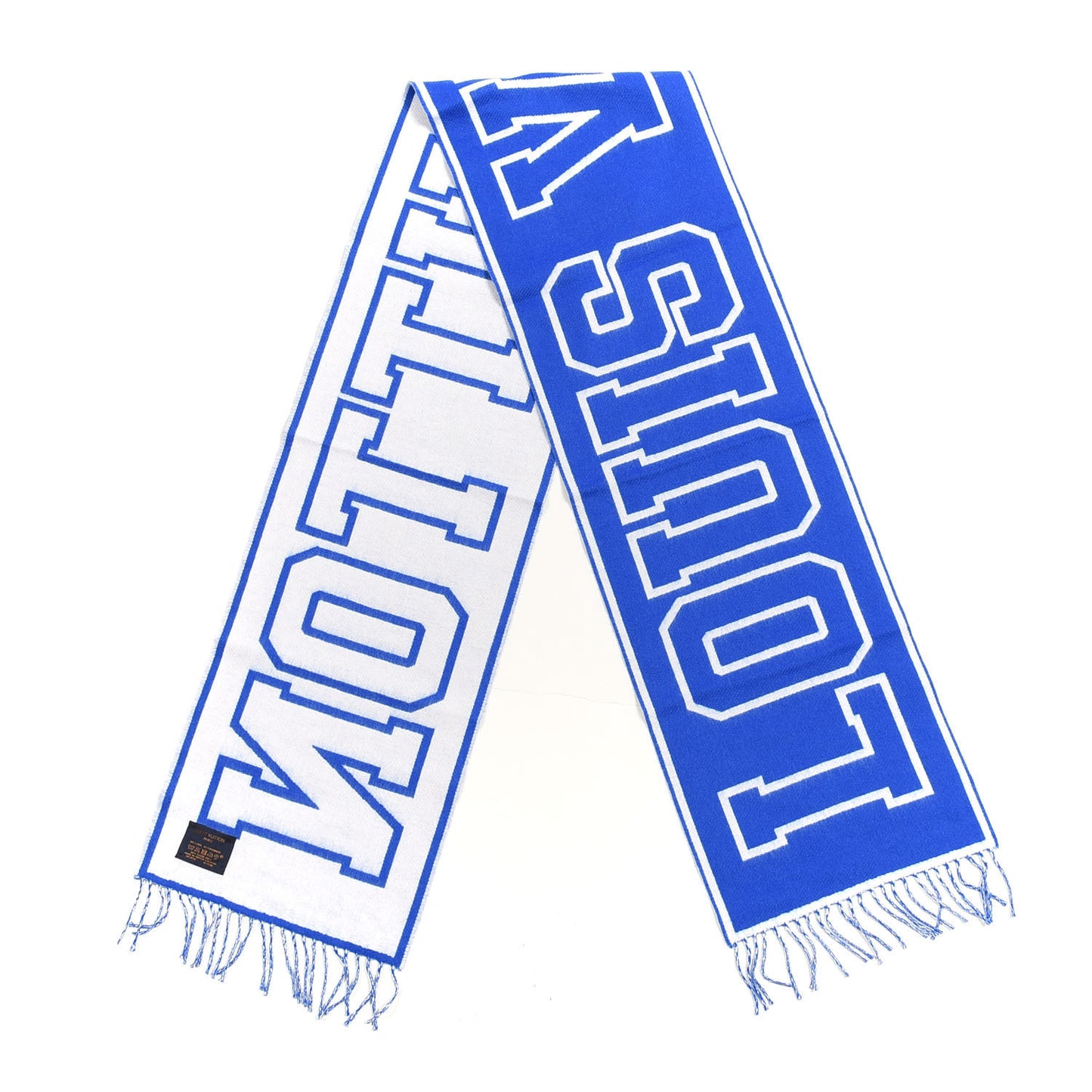 Wool Cashmere Louis City Scarf Blue White