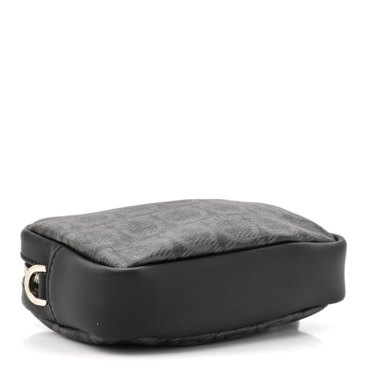 Gancini Monogram Calfskin Multi-Pouch Travel Belt Bag Black Grey