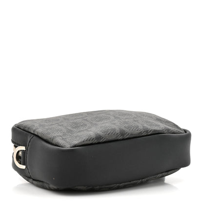 Salvatore Ferragamo Gancini Monogram Calfskin Multi-Pouch Travel Belt Bag Black Grey 4 of 10