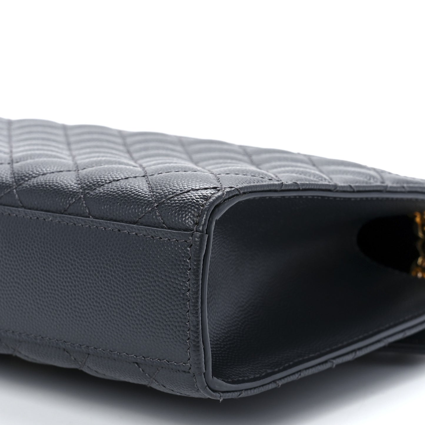 Grain De Poudre Textured Mixed Matelasse Triquilt Medium Monogram Satchel Deep Marine