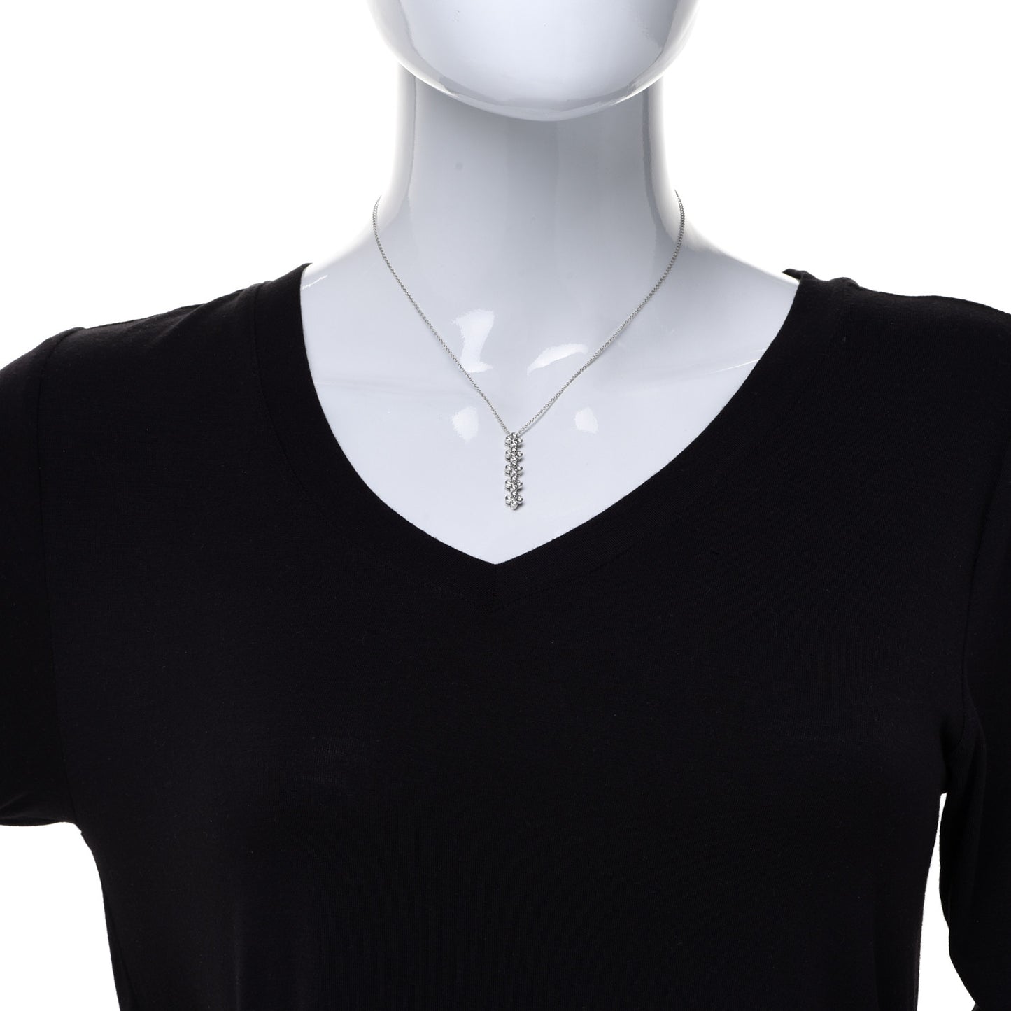 Platinum Diamond Lace Drop Pendant Necklace