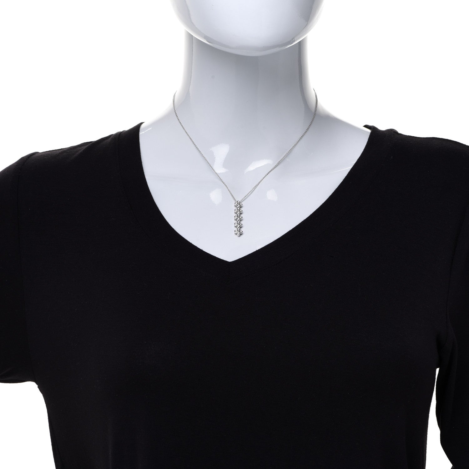 Tiffany Platinum Diamond Lace Drop Pendant Necklace 2 of 6