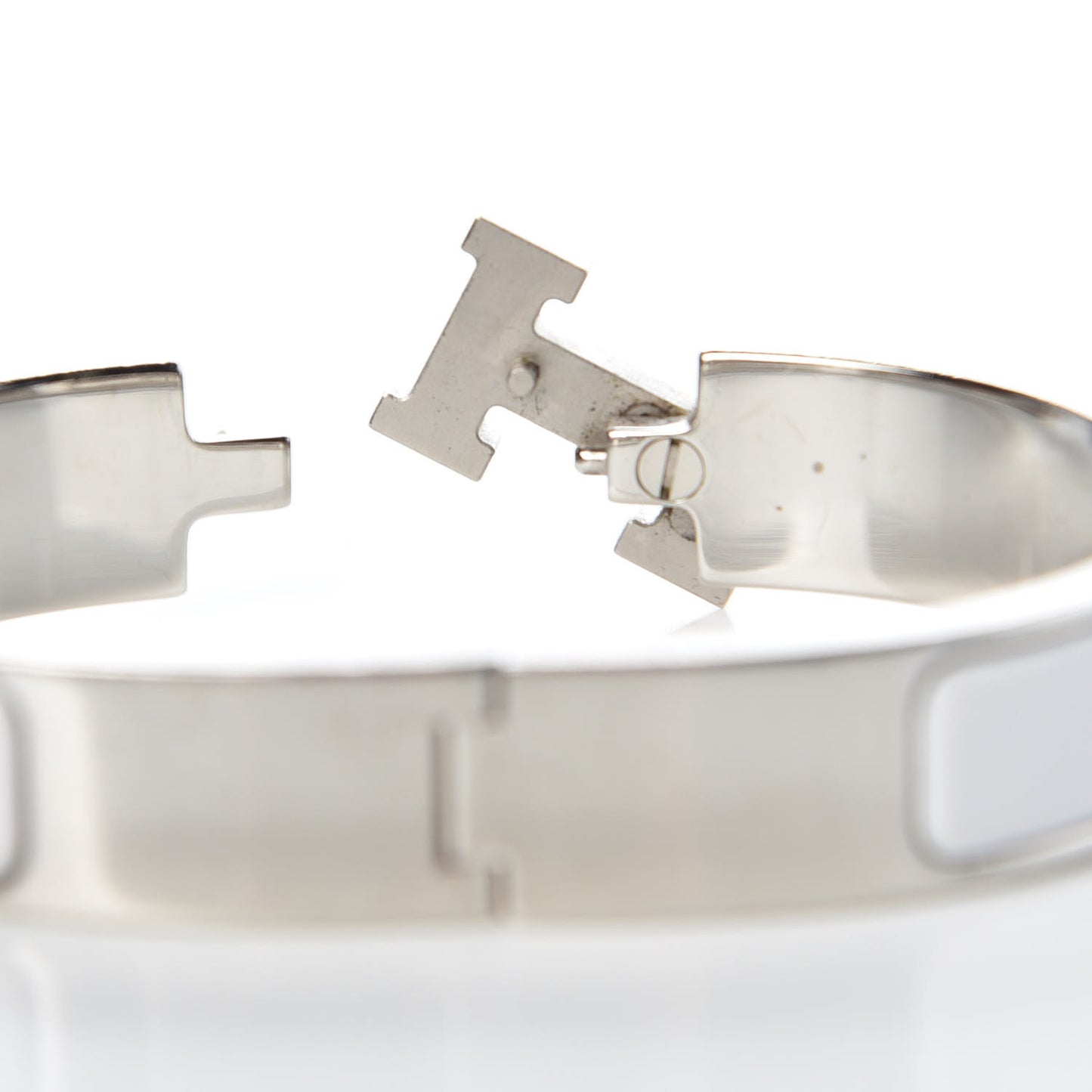 Enamel Narrow Clic Clac H Bracelet PM White