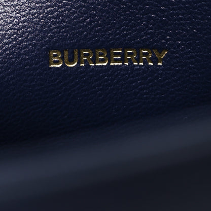 Burberry Calfskin Mega Check Mini Banwell Tote Dark Canvas Blue 6 of 13