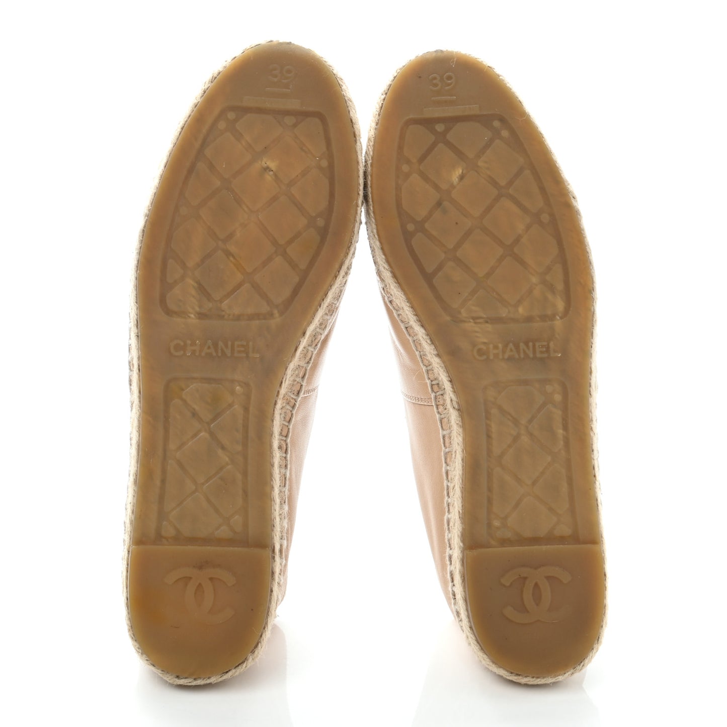 Lambskin CC Espadrilles 39 Beige Black