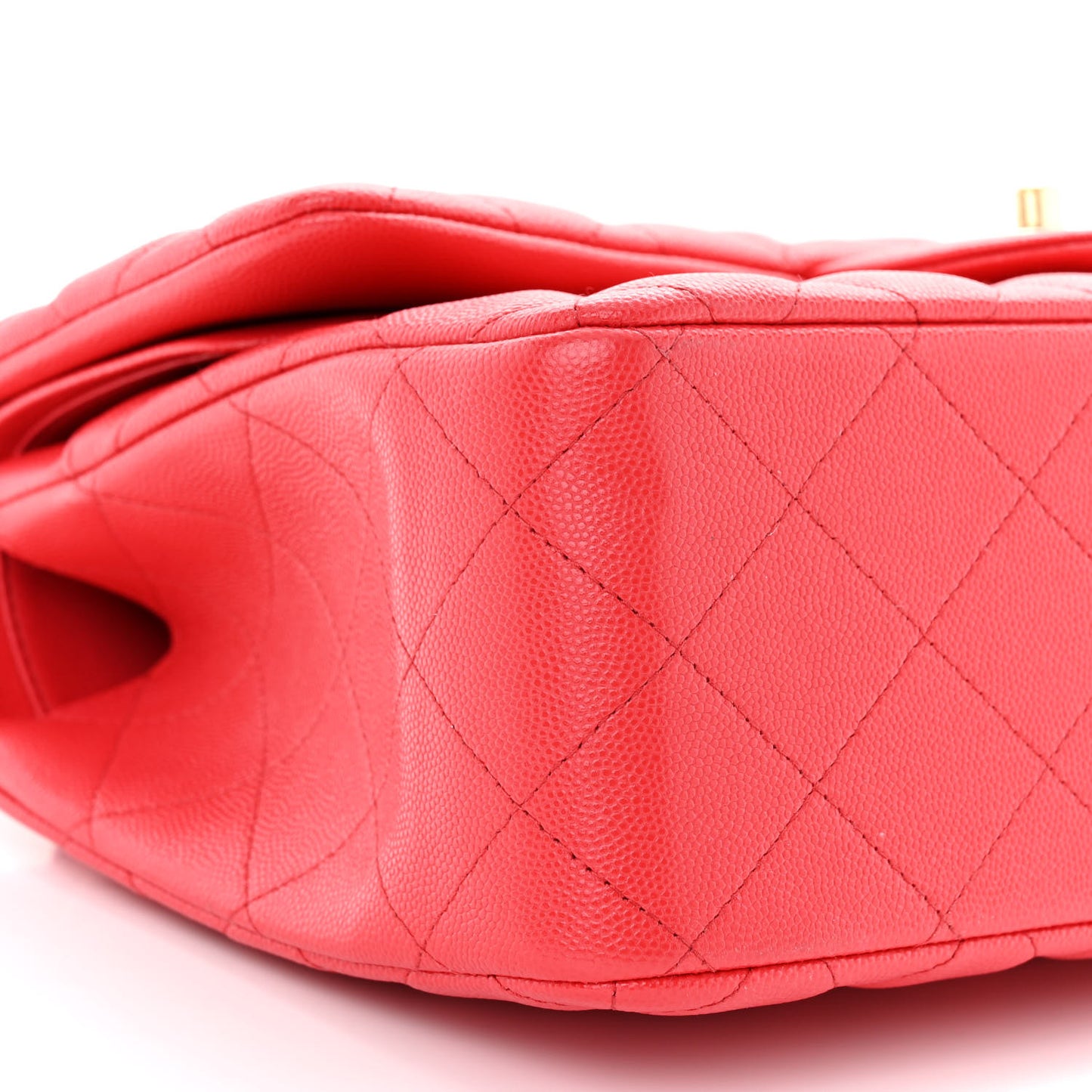 Caviar Quilted Jumbo Double Flap Red