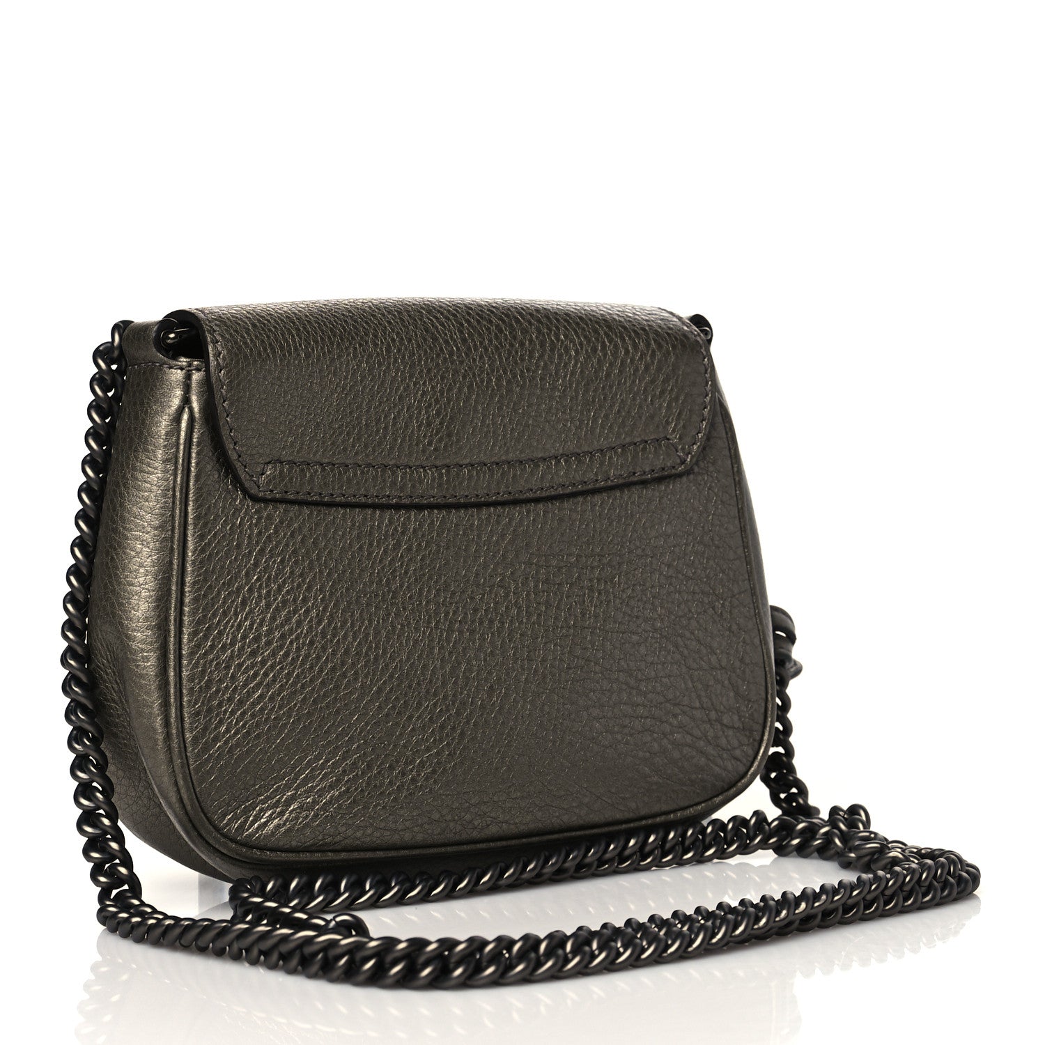 Gucci Metallic Pebbled Calfskin Small Soho Flap Crossbody Sasso 3 of 10