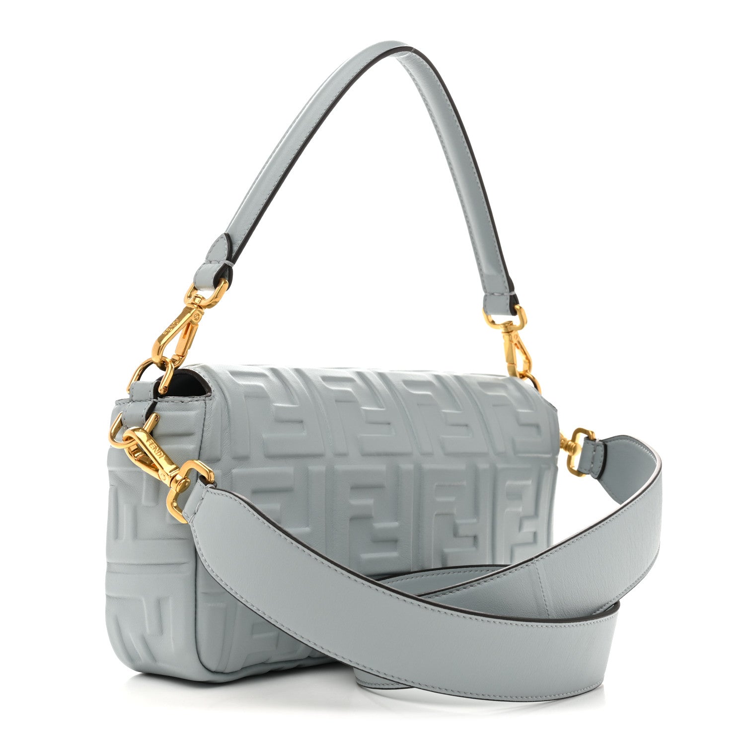 Fendi Nappa FF 1974 Embossed Baguette Anice 3 of 12