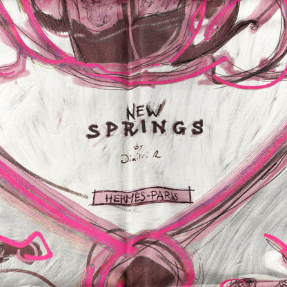 Hermes Silk New Springs Scarf 90 Prune Rose 4 of 4