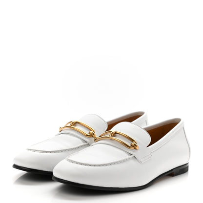 Hermes Calfskin Womens Colette Loafers 37 White 3 of 11