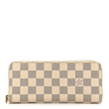 Louis Vuitton Damier Azur Clemence Wallet Rose Ballerine 1 of 14