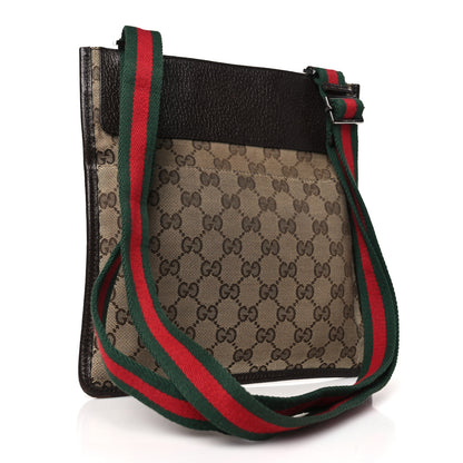 Gucci GG Monogram Web Messenger Crossbody Bag Dark Brown 3 of 9