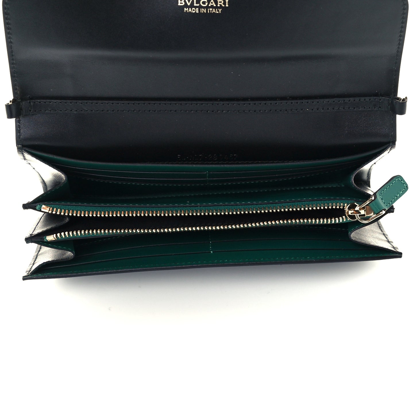 Calfskin Serpenti Forever Chain Wallet Black