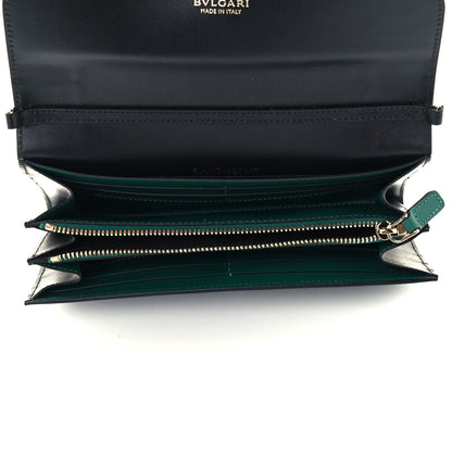 Bulgari Calfskin Serpenti Forever Chain Wallet Black 4 of 12