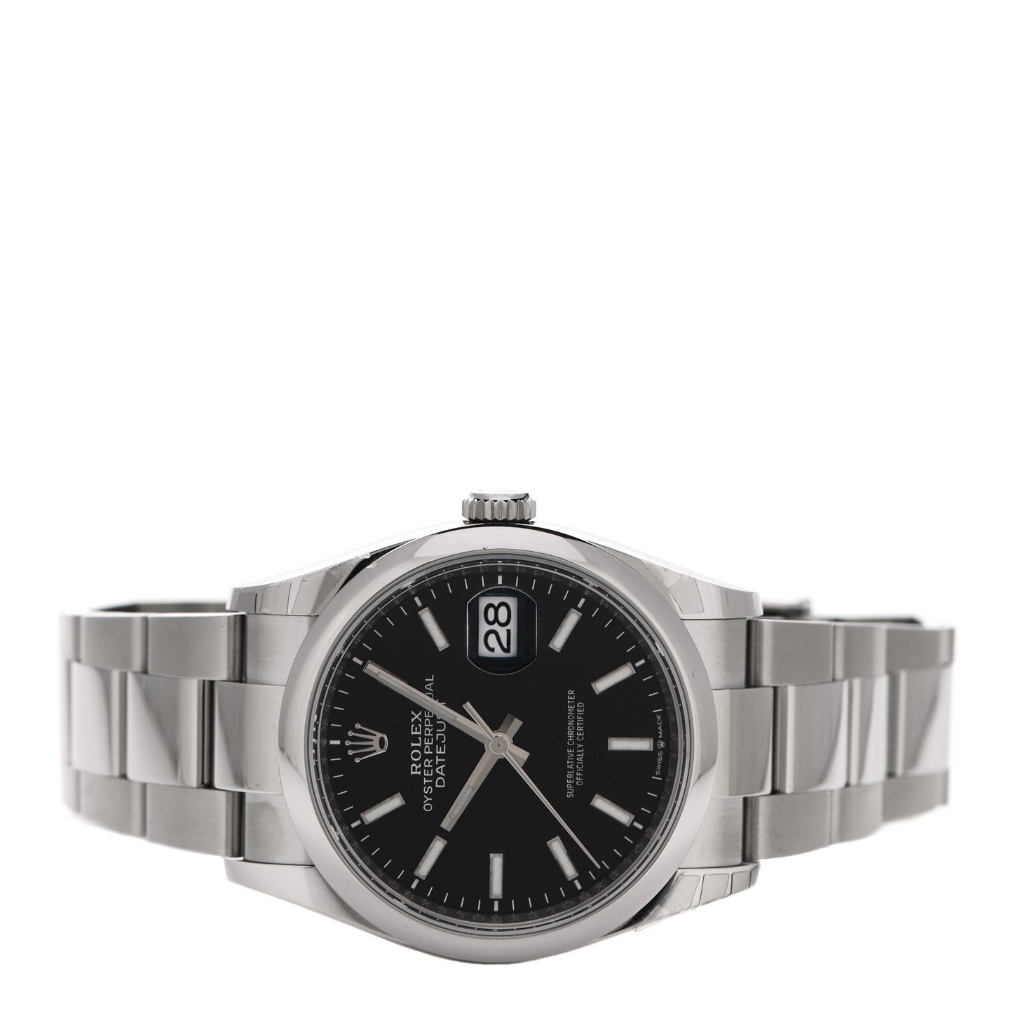 Stainless Steel 36mm Oyster Perpetual Datejust Watch Bright Black 126200