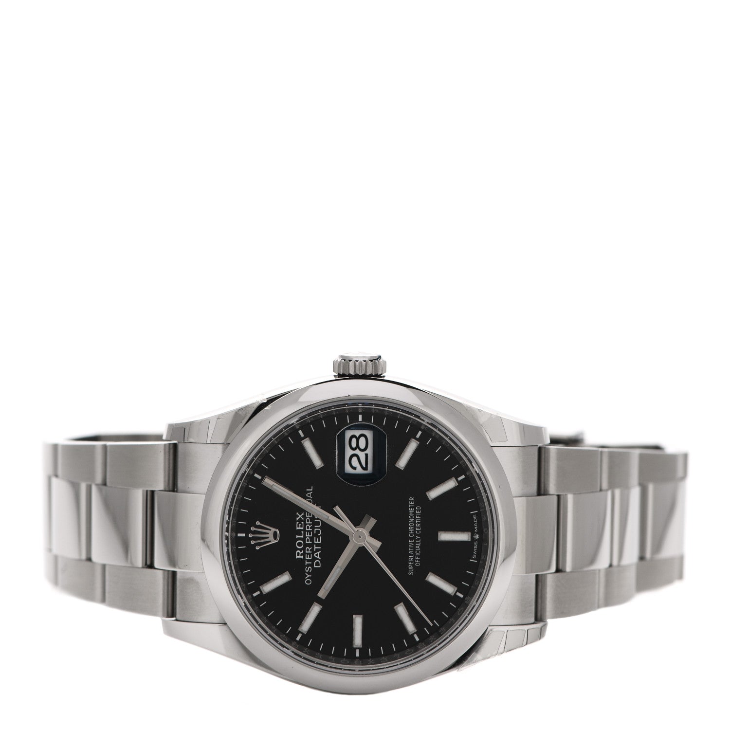 Rolex Stainless Steel 36mm Oyster Perpetual Datejust Watch Bright Black 126200 2 of 5