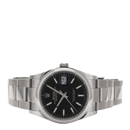 Rolex Stainless Steel 36mm Oyster Perpetual Datejust Watch Bright Black 126200 2 of 5