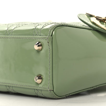 Christian Dior Patent Cannage Mini Lady Dior Mint Green 9 of 13
