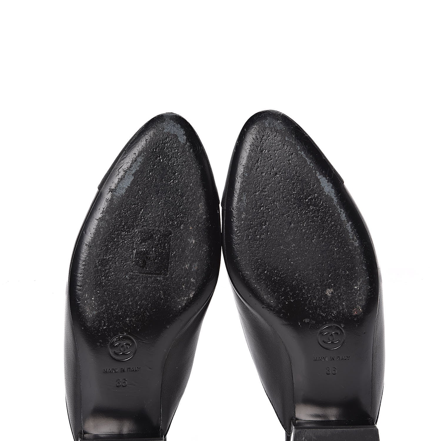 Chanel Lambskin Grosgrain Cap Toe Mules 36 Black 6 of 10