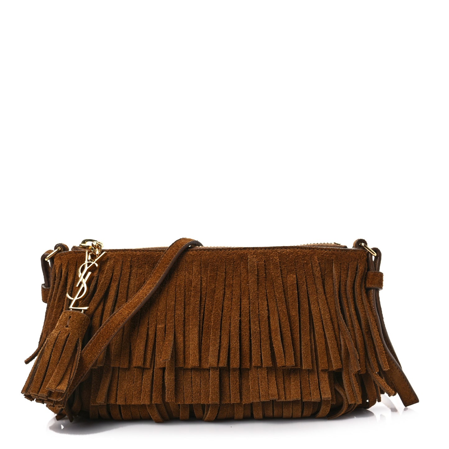 Suede Fringe Crossbody Light Ocre