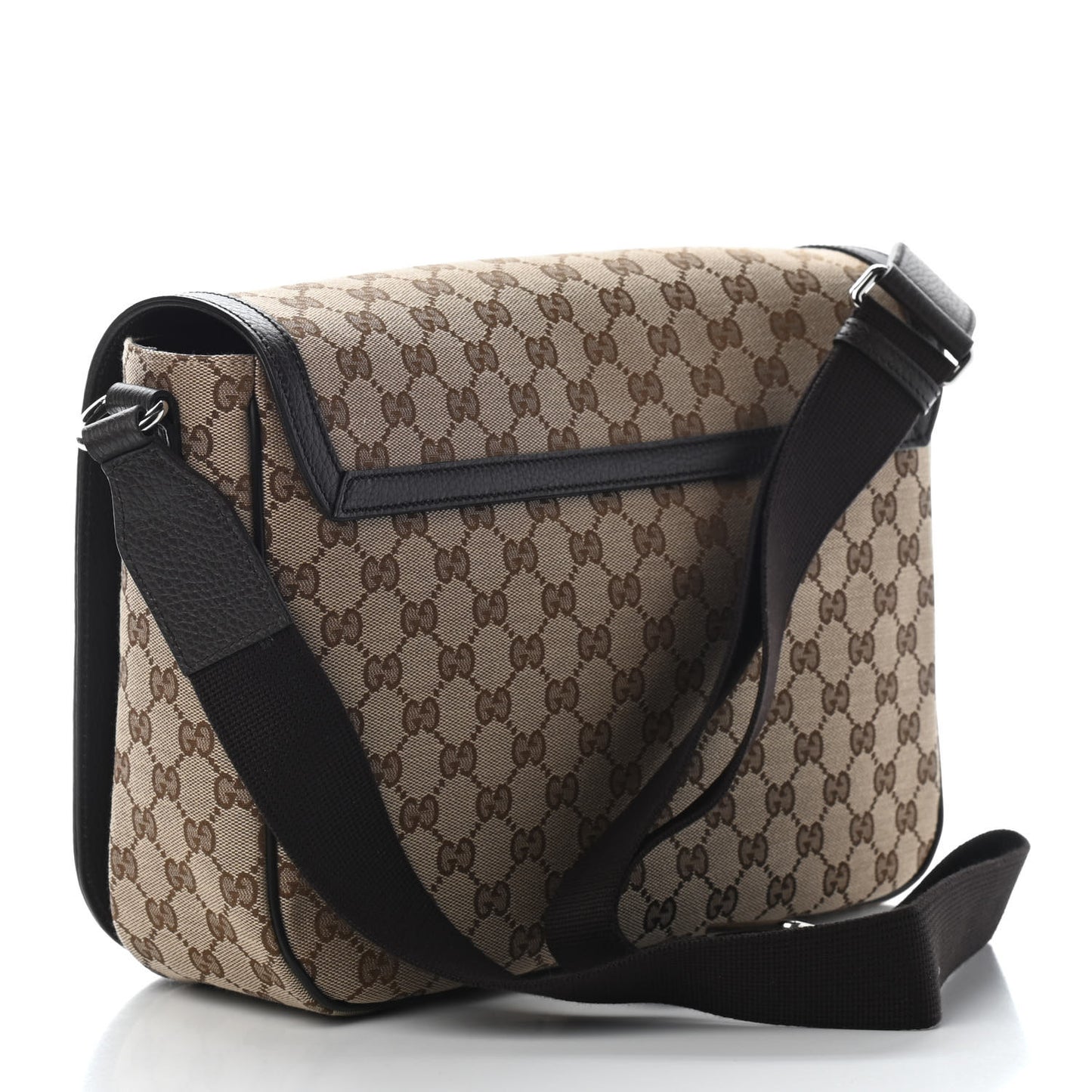 Monogram Large Flap Messenger Bag Beige Dark Brown
