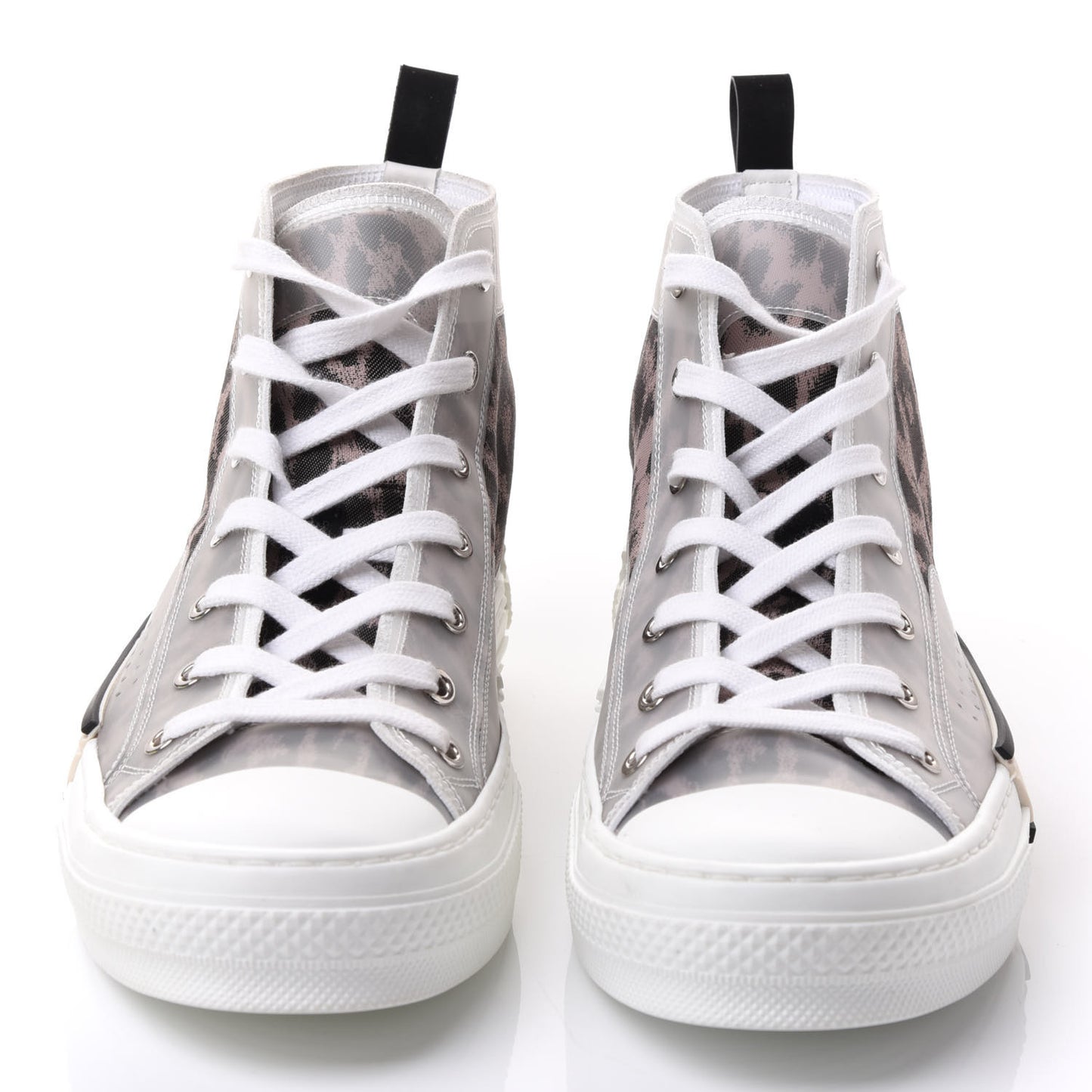 Canvas Leopard Print Mens B23 High Top Sneakers 40 White