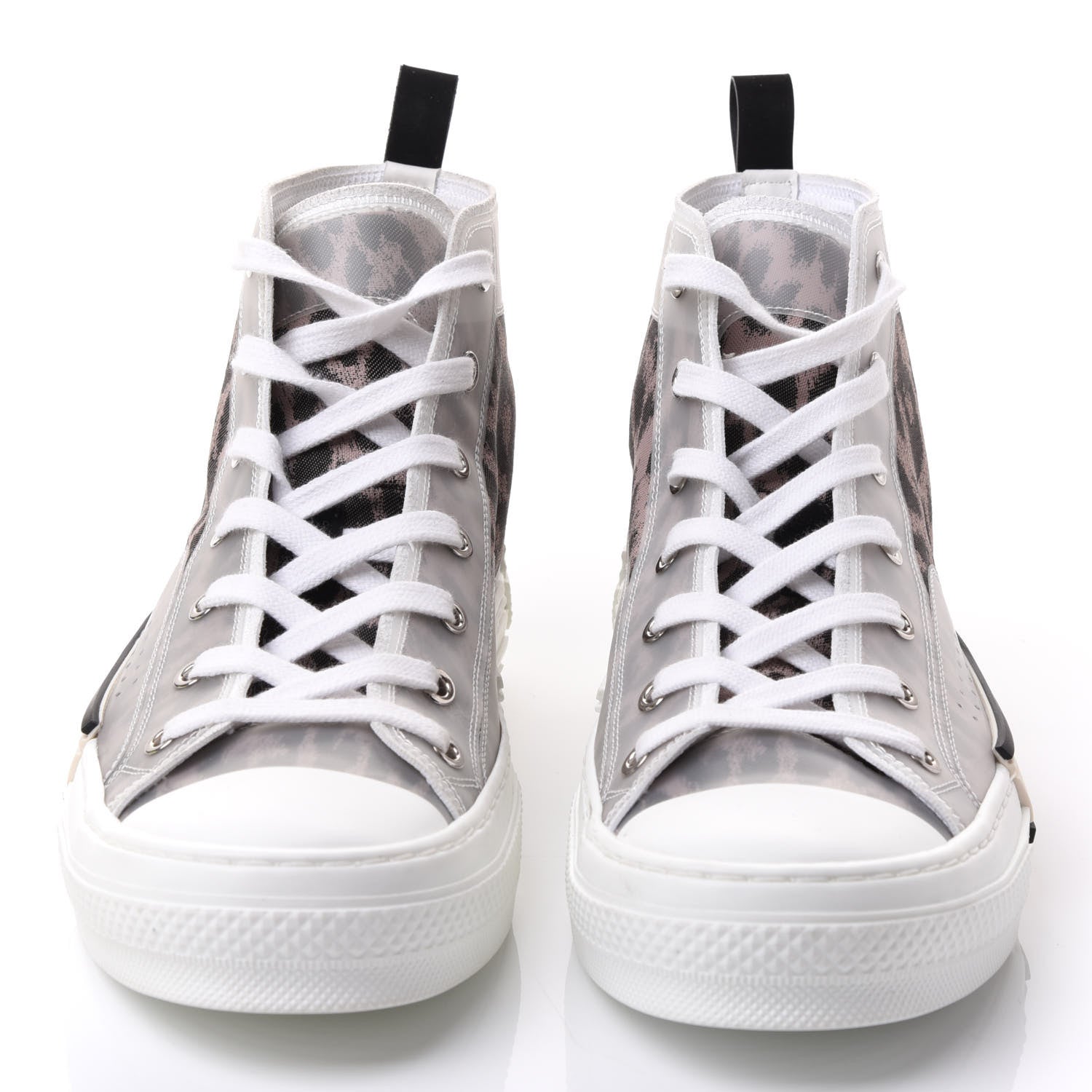 Christian Dior Canvas Leopard Print Mens B23 High Top Sneakers 40 White 3 of 9