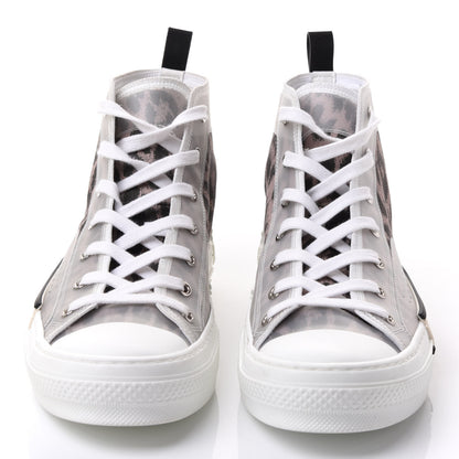 Christian Dior Canvas Leopard Print Mens B23 High Top Sneakers 40 White 3 of 9