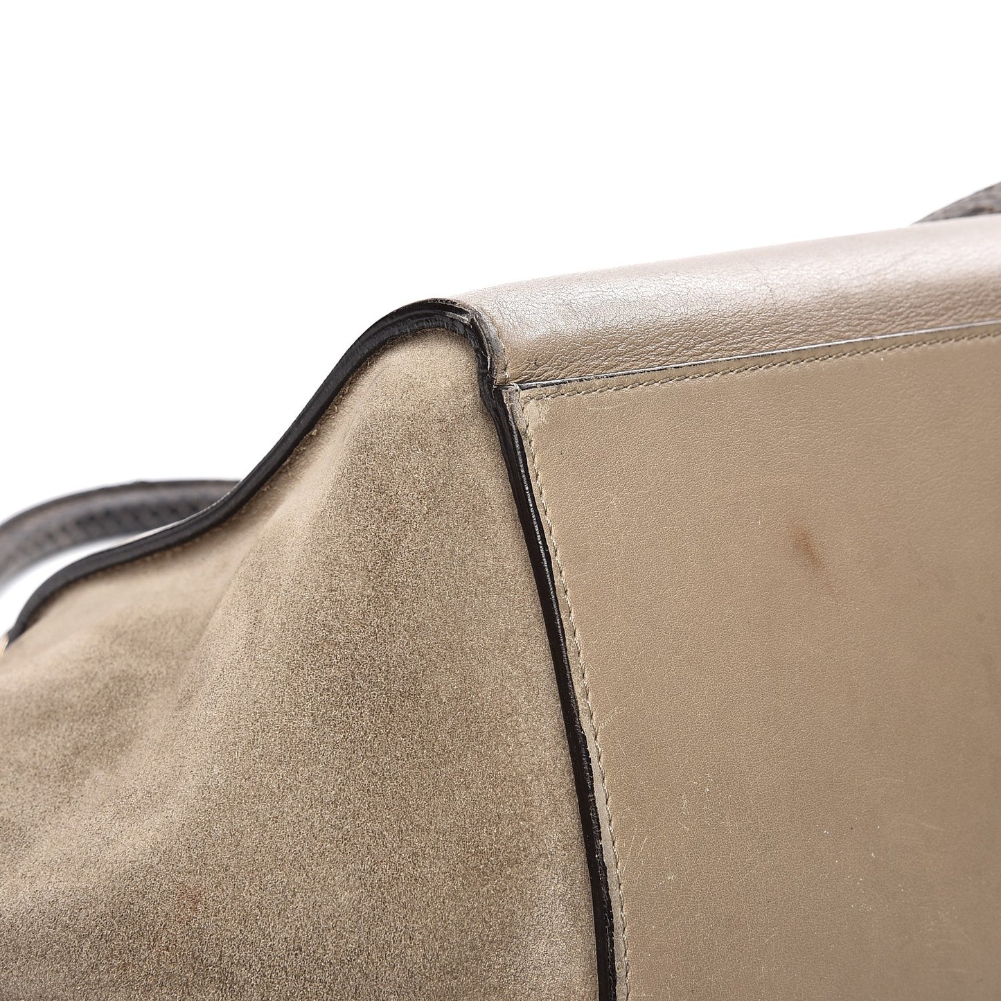 Calfskin Suede Whipsnake Medium Trapeze Black Dune
