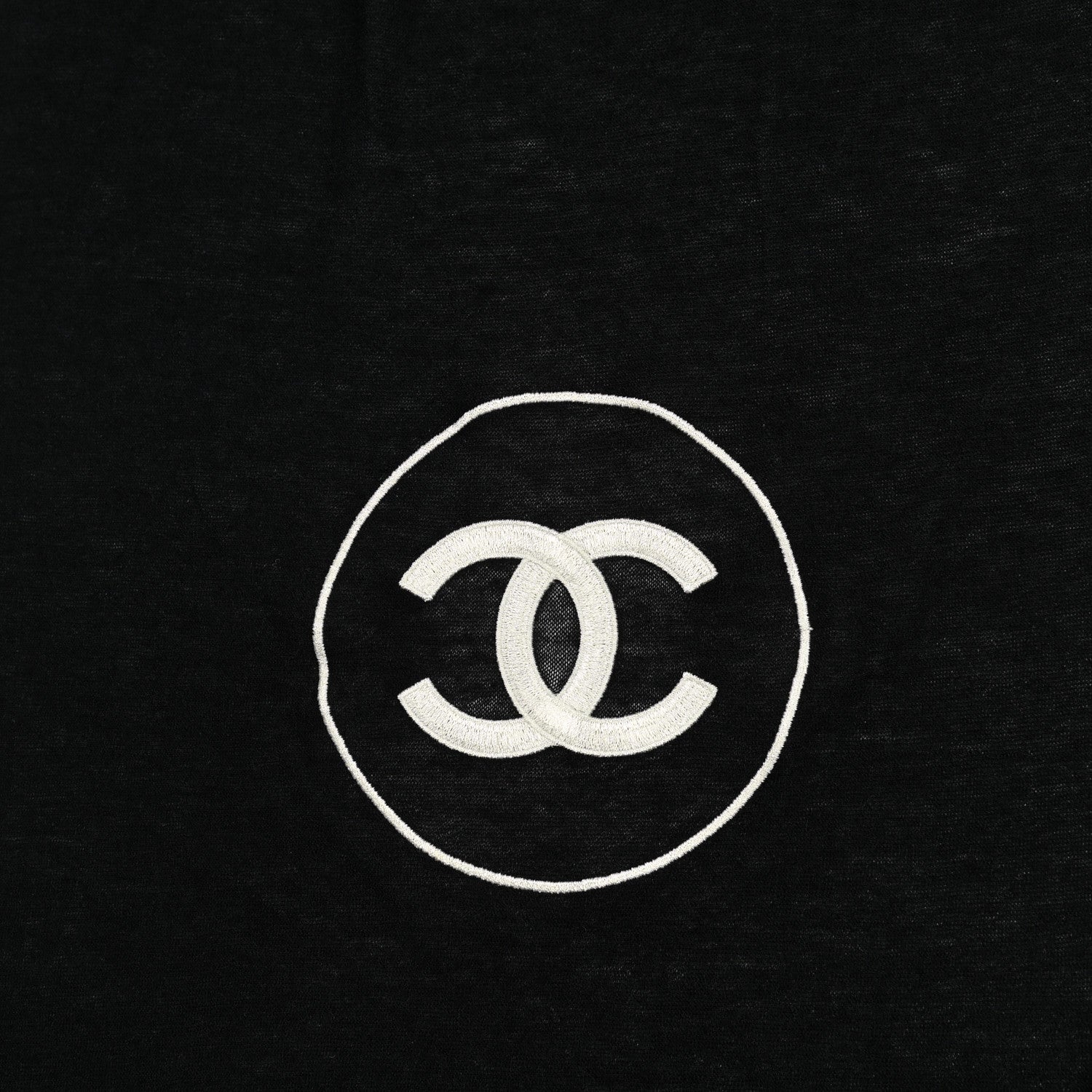 Chanel Cashmere Silk CC Scarf Black 4 of 4