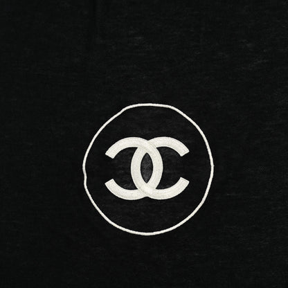 Chanel Cashmere Silk CC Scarf Black 4 of 4