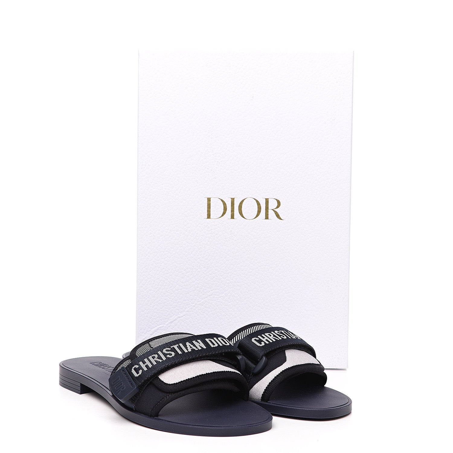 Christian Dior Technical Stretch Fabric Camouflage Dio(r)evolution Slide Sandals 38 Deep Blue 8 of 8