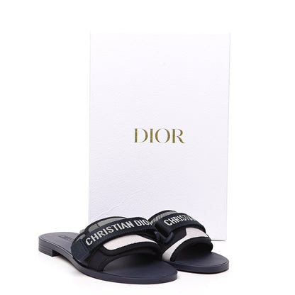 Christian Dior Technical Stretch Fabric Camouflage Dio(r)evolution Slide Sandals 38 Deep Blue 8 of 8