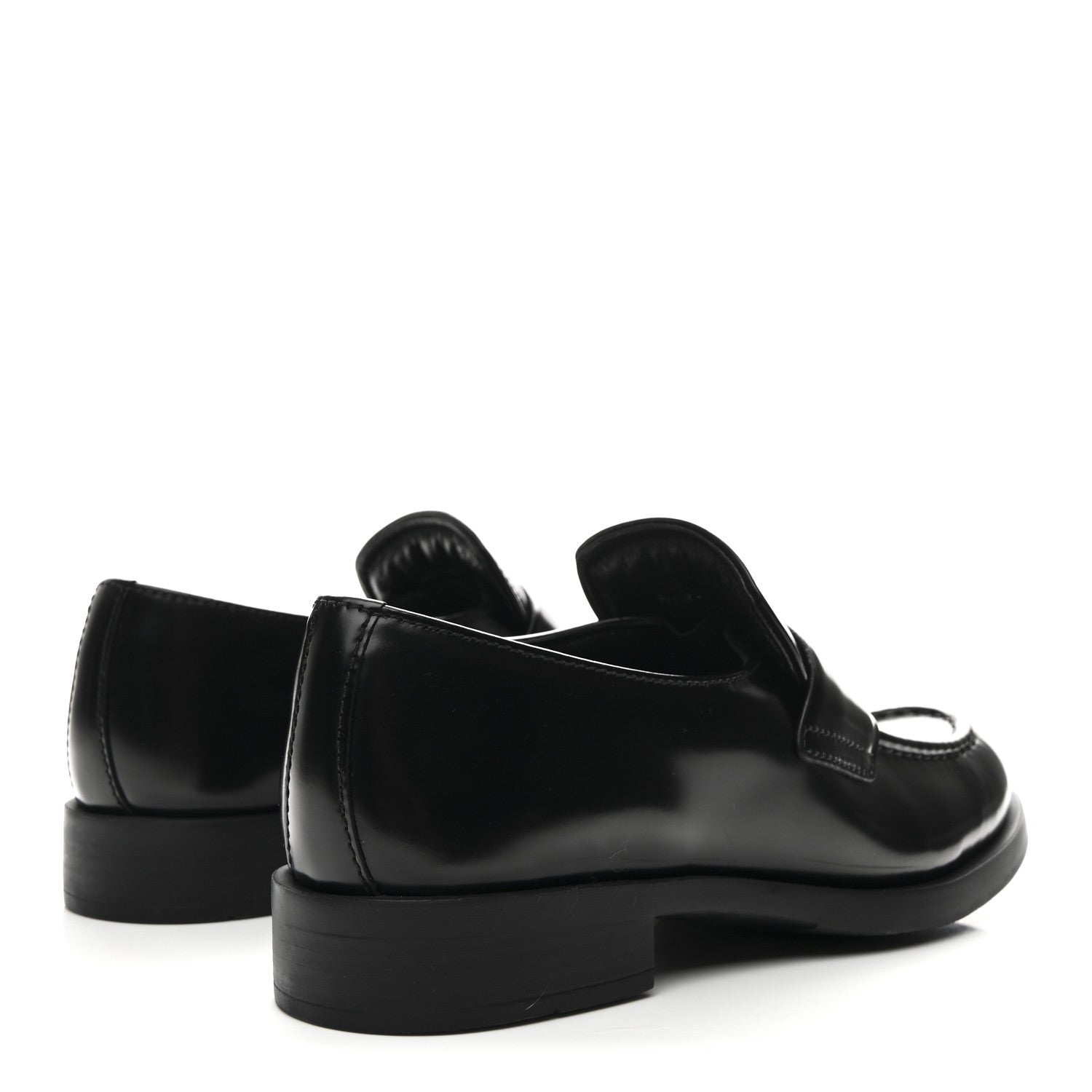 Prada Spazzolato Loafers 37.5 Black 5 of 10