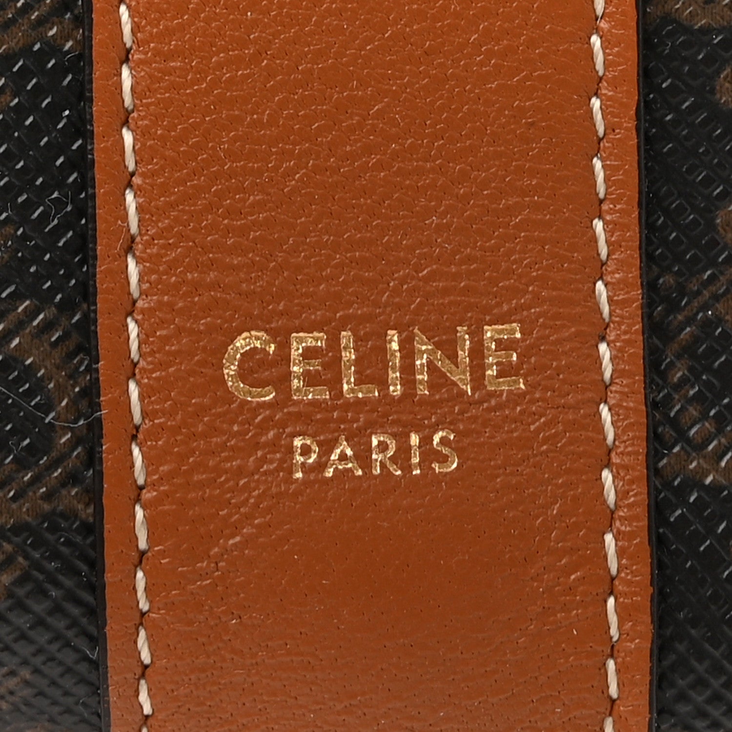 Celine Canvas Triomphe Lambskin Folded Compact Wallet Tan 6 of 10