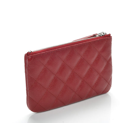 Chanel Caviar Quilted Small Cosmetic Case Dark Red 3 of 7