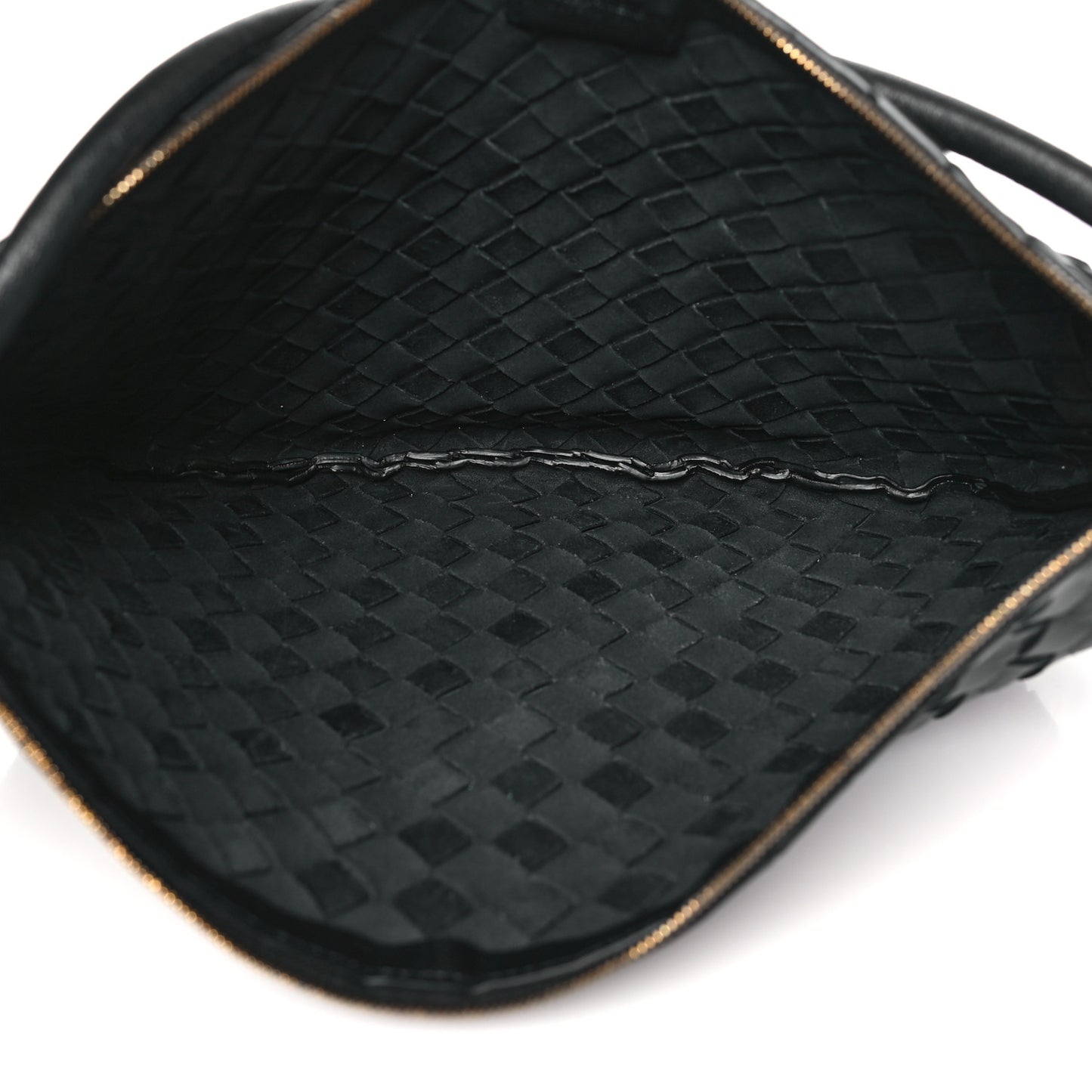 Nappa Intrecciato Medium Turn Pouch Black