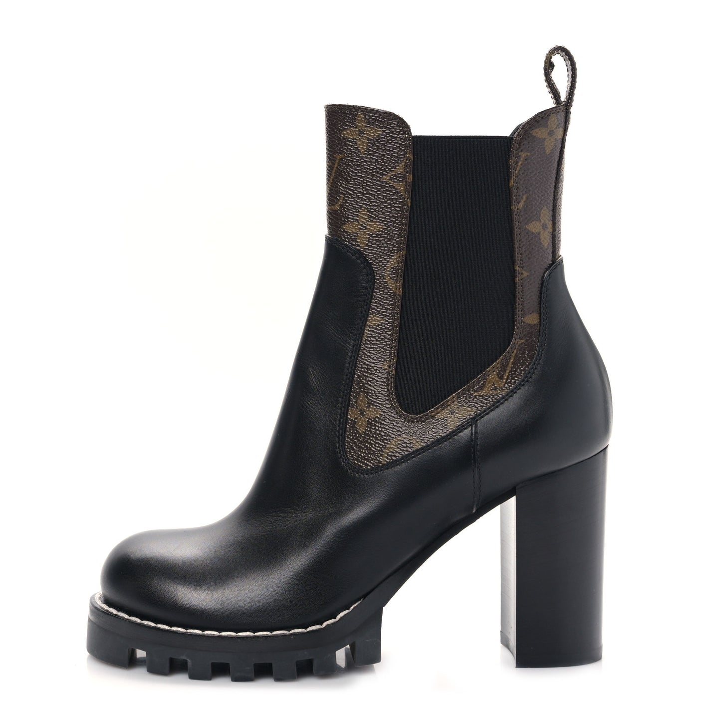 Calfskin Monogram Star Trail Ankle Boots 38 Black