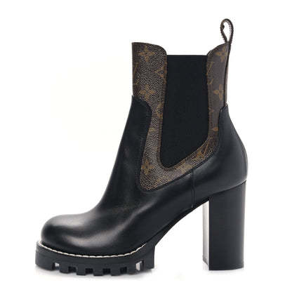 Louis Vuitton Calfskin Monogram Star Trail Ankle Boots 38 Black 1 of 7