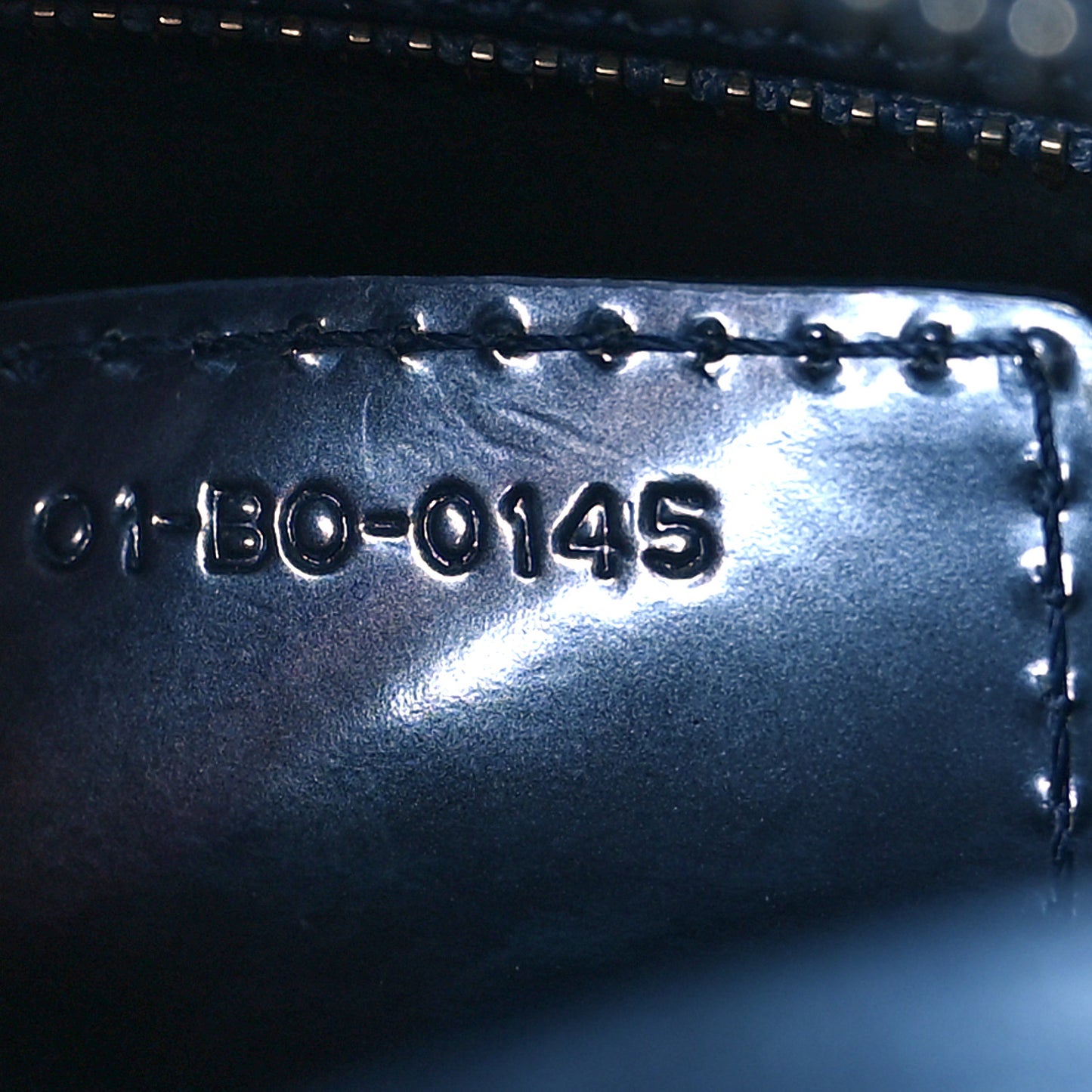 Metallic Patent Micro-Cannage Medium Lady Dior Blue