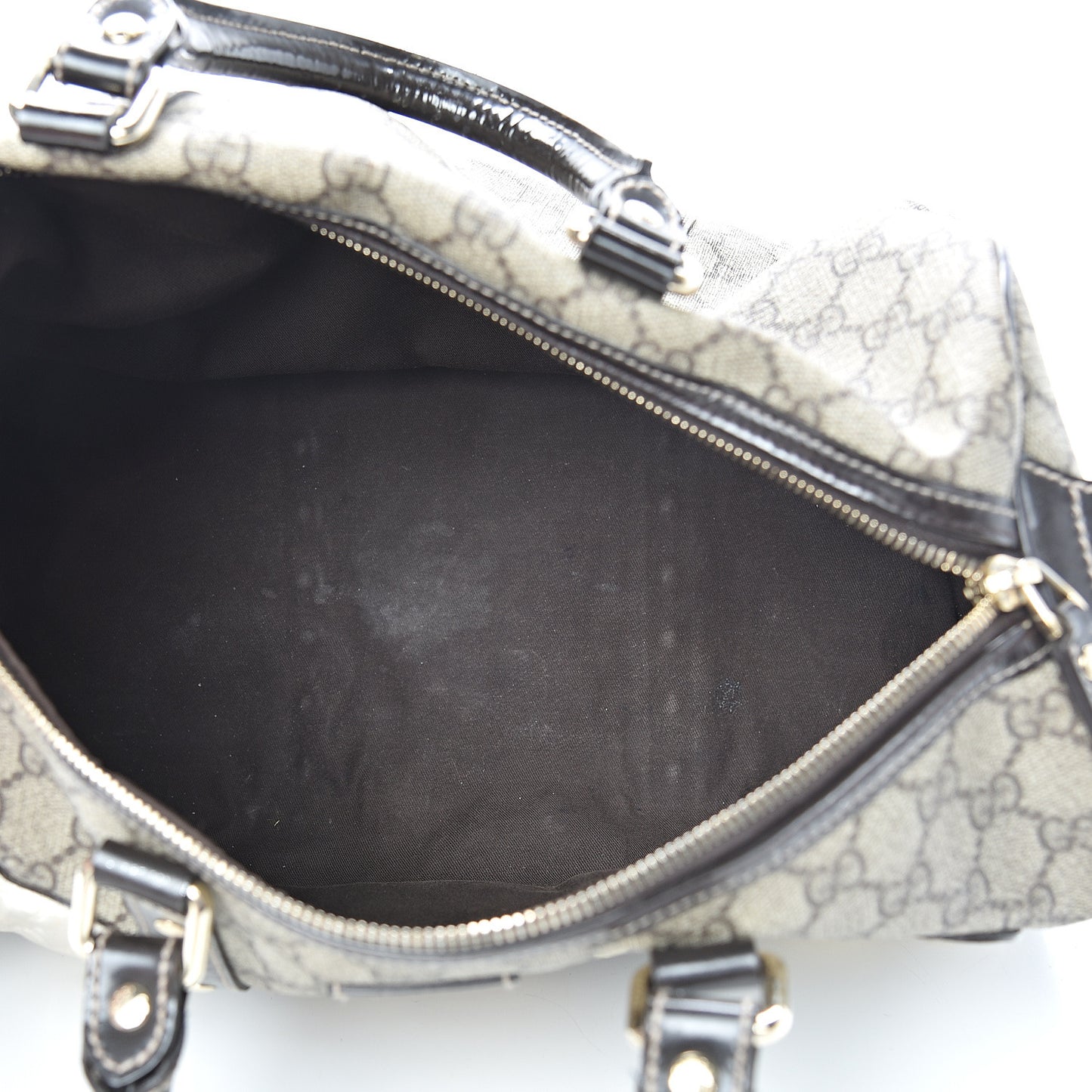 Monogram Guccissima Hearts Studded Medium Joy Boston Dark Brown