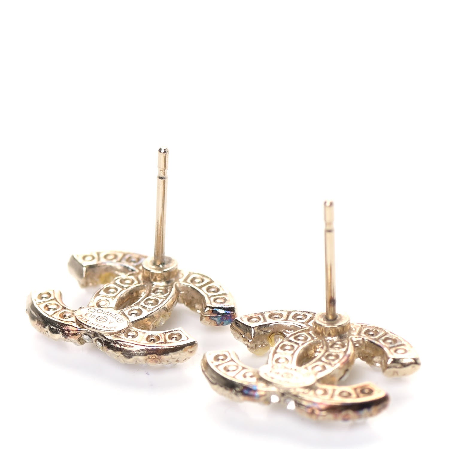 Chanel Pearl CC Earrings Gold 4 of 5