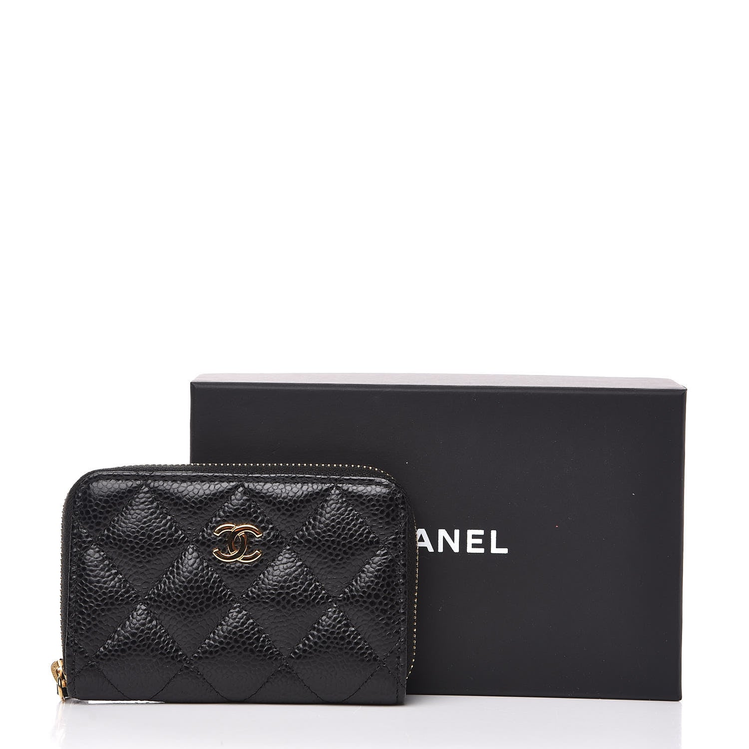 Chanel Caviar Quilted Zip Coin Purse Black 11 of 11