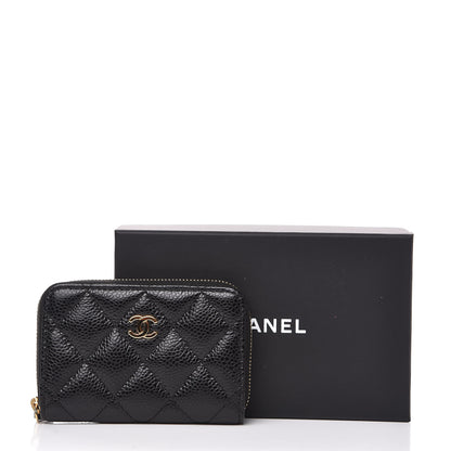Chanel Caviar Quilted Zip Coin Purse Black 11 of 11
