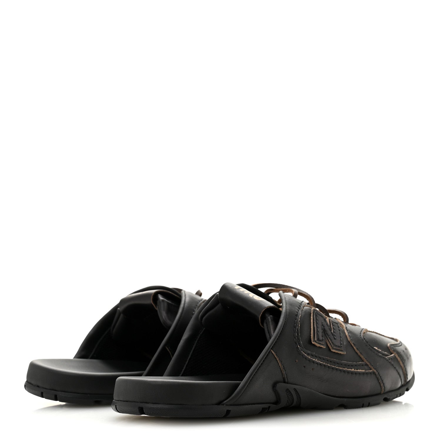 Miu Miu X NEW BALANCE Bleached Calfskin 530 SL Slip-On Sneakers Mules 36.5 Black 5 of 10