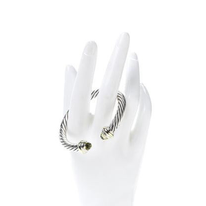 David Yurman Sterling Silver 14K Yellow Gold Lemon Citrine 7mm Cable Classics Bracelet 2 of 5