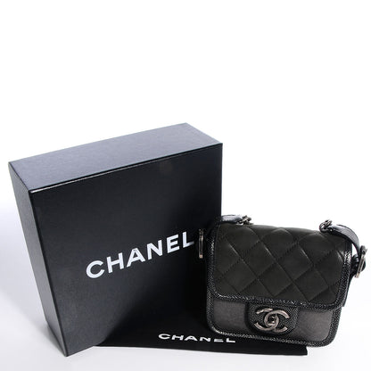 Chanel Iridescent Calfskin Back To School Mini Crossbody Flap Anthracite 7 of 20
